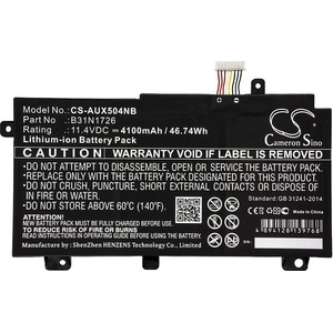 Cameron Sino Батерия за лаптоп ASUS FX504, TUF Gaming A15 FA506IC-HN075W, TUF Gaming FX505DD-AB71-CA, B31BN91 LiPo 11.4V 4100mAh CAMERON SINO (CS-AUX504NB) - Allstore