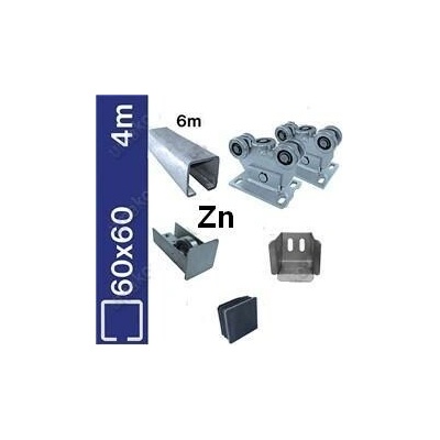 Sada 4m/200kg Zn SV-60x60mm , samonosný systém so zinkovanou koľajnicou