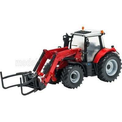 BRITAINS MASSEY FERGUSON 6616 TRACTOR WITH FRONT LOADER SCRAPER 2016 RED SILVER 1:32