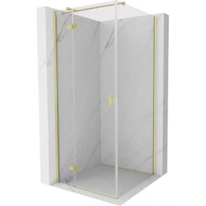 Mexen Mist-H T лява отваряема душ кабина 70 x 70 см, прозрачна, златиста матова - 8A5T-070-070-55-00-L (8A5T-070-070-55-00-L)