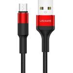 USAMS U5 кабел плетен 2A micro USB, червен, 1, 2m (Usa000183)