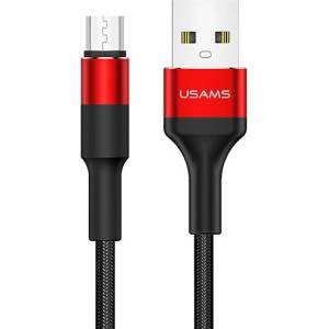 USAMS U5 кабел плетен 2A micro USB, червен, 1, 2m (Usa000183)