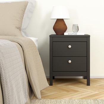 Нощен шкаф Мадрид с 2 чекмеджета Антрацит