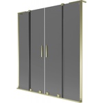 Mexen Velar L Duo параван за вана с 2 крила, плъзгащ се 160 x 150 см, графит, златен - 896-160-003-42-50 (896-160-003-42-50)