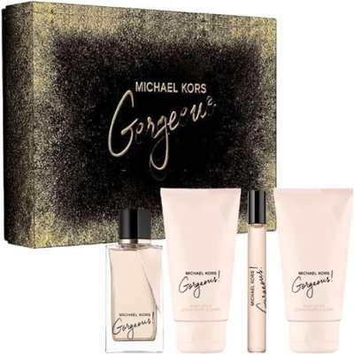 Michael Kors Gorgeous! Darčeková sada, EDP 100 ml + EDP 10 ml + Sprchový gél 100 ml + Telové mlieko 100 ml