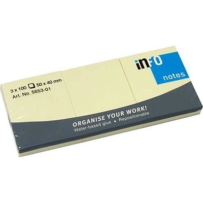ЛИСТЧЕТА СЗЛ INFO NOTES 40/50ММ 3БРx100Л ЖЛТ