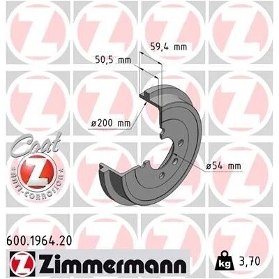 Brzdový buben ZIMMERMANN 600.1964.20 (600196420)