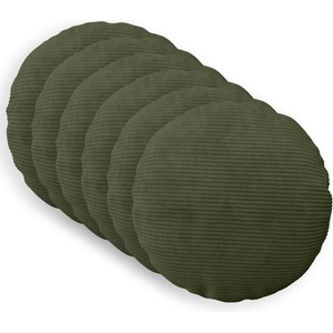 vidaXL Калъфка за възглавница 6 pcs HEERLEN Зелено Ø 40 cm кордурой (922290)