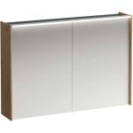 Laufen Lani - Огледален шкаф с LED осветление, 71x102x21 см, 2 врати, дъб H4037921122671 (H4037921122671)