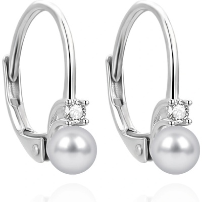 AGATO Půvabné náušnice s perlou a zirkonem AGUC3513P-G – Hledejceny.cz