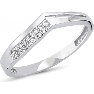 Lillian Vassago Prsten se zirkony z bílého zlata LLV66 GR093W