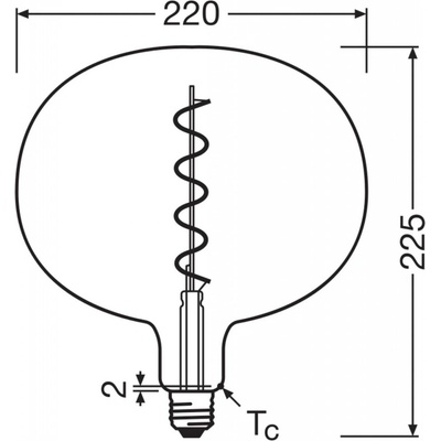OSRAM LED Vintage 1906 Big Globe E27 4,5W 818 Žiarovka dymová 4058075836167