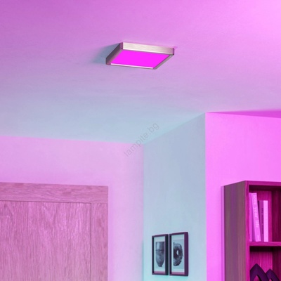 EGLO 901383-LED RGBW Димируем плафон с опушено стъкло FUEVA-Z LED/10, 5W/230V 22x22cm IP44 хром (EG901383)