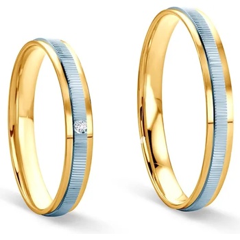 Image 1 of SAVICKI Сватбени халки: двуцветно злато, плоски. 3 мм