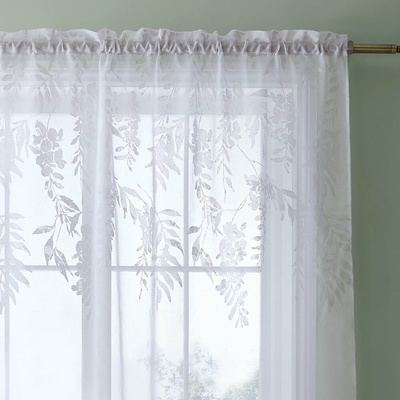 Biela záclona 140x122 cm Wisteria Floral – Catherine Lansfield