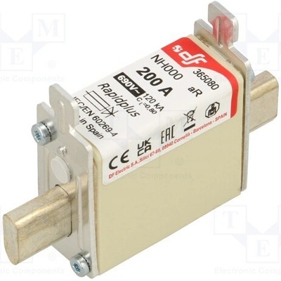 DF ELECTRIC 365080 Pojistka: tavná; 200A; 690VAC; 440VDC; aR; keramická; NH000