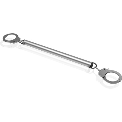 Ouch! Spreader Bar with Hand or Ankle Cuffs Silver