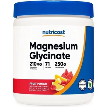 Nutricost Magnesium Glycinate, 210 mg, плодов пунш, 250 g, Nutricost (67587 (132103) NC)