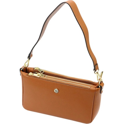 Gregorio kožená crossbody kabelka trojzipsová 1740 hnedá
