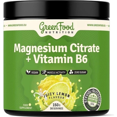 GreenFood Nutrition Magnesium Citrate + Vitamin B6 150 g juicy lemon