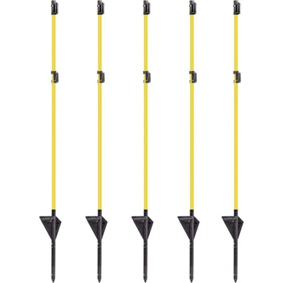 VNT electronics s.r.o. Sklolaminátové oválné tyčky pro ohradník 110 cm s nášlapem, hrotem a 2 izolátory - 100 ks