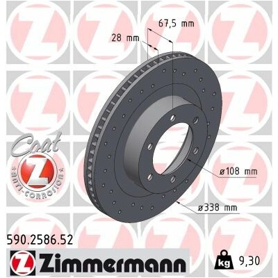 Brzdový kotúč ZIMMERMANN 590.2586.52 (590258652)