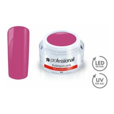 Professionail farebný Led Uv gél Bublegum pink 5 ml
