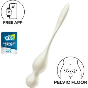 Satisfyer Love Birds 1 - вагинални топчета с вибрация, управлявани чрез приложение (бели) - desirel