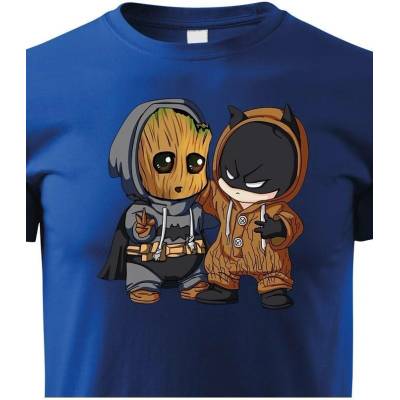 Dětské tričko Batman a Groot Modrá Canvas Dětské tričko Bezvatriko.cz 1