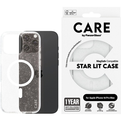 Panzer Гръб CARE by PanzerGlass за iPhone 16 Pro Max, Flagship Case Star Lit w. White MagSafe
