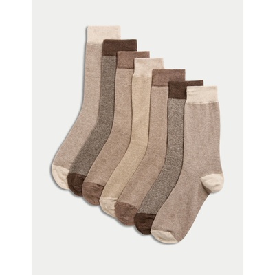 Marks & Spencer Комплект от седем чифта мъжки чорапи в кафяво Marks & Spencer Marks & Spencer | Kafyav | МЪЖЕ | 39 1/2-41
