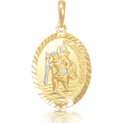 Gemmax Zlatý medailon Svatý Kryštof patron řidičů a cestovatelů GUPCN 16601