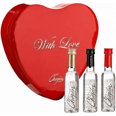 Chopin Collection With love dárková sada vodky 40% 3 x 0,05 l (kazeta)