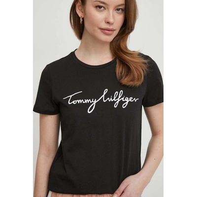 Tommy Hilfiger Bavlnené tričko dámsky WW0WW41674 tmavomodrá