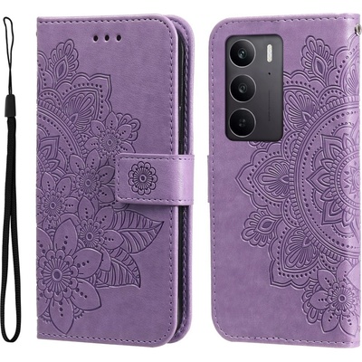 Mandala knížkové pouzdro na Realme C75 - fialové – Zboží Živě