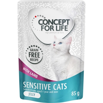 Concept for Life 24х85г Sensitive Concept for Life, консервирана храна за котки - агнешко в желе, без зърно
