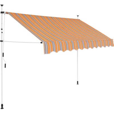 Greatstore Ručně zatahovací markýza 300 cm žluto-modré pruhy