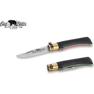 ANTONINI oldbear 9307/17_mt / Джобно ножче с острие от неръждаема стомана и дръжка от дървен ламинат - черно 70 мм (aec0017)