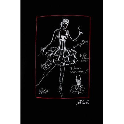 KARL LAGERFELD суичър с качулка дамски с памук (B3W20033)