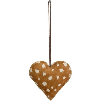 Závěsná dekorativní ozdoba srdce z hovězí kůže - 5*2*5cm - Mars & More