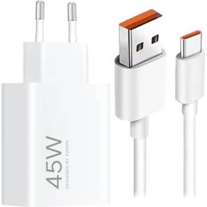 Xiaomi Оригинално Зарядно с Кабел, Xiaomi 45W USB-A Mi Turbo Charger, Бял (Bulk) (MDY-17-EF/k)