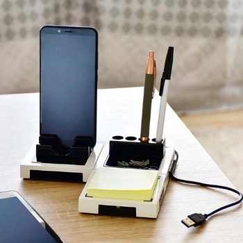 MONOLITH Органайзер за бюро с USB за зареждане на телефон Monolith, 3 части