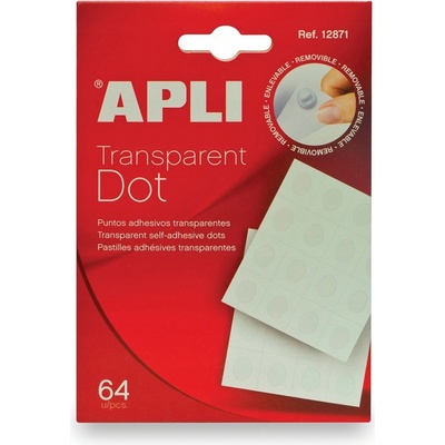 Lepiace bodky, odnímateľné, APLI "Transparent Dots", priesvitné