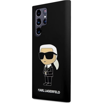 KARL LAGERFELD Liquid Silicone Ikonik NFT Case - дизайнерски силиконов кейс за Samsung Galaxy S23 Ultra (черен)