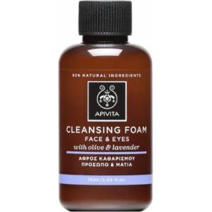 APIVITA Почистваща кремообразна пяна с лавандула и маслина , Apivita Cleansing Foam Face & Eyes 75ml