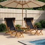 vidaXL Шезлонг 4 pcs 3 позиция Плътно евкалиптово дърво Черно (3407802)
