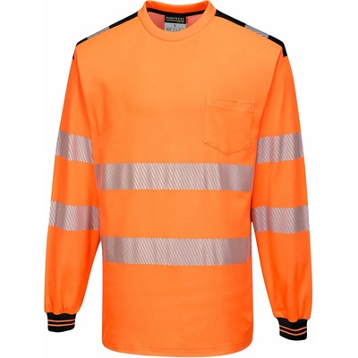Portwest T185 PW3 Hi-Vis Tričko L/S Orange/Navy 4XL