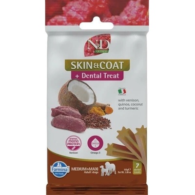N&D Farmina Pet Foods QUINOA Dog Dental Snack Skin & Coat Venison Medium & Maxi 100 g