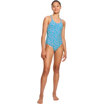Modibodi Момичешки менструални бански костюм Modibodi Splice One Piece Super Wavy Blue еднократен Modibodi | Sin Mnogotsveten | Момичешки | 10-12 години