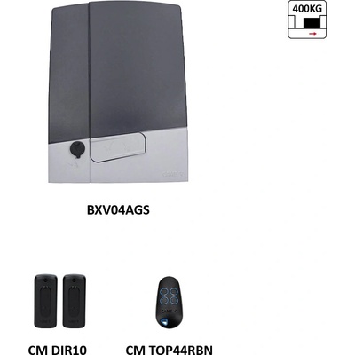 CAME BXV 4 SAFE ATOMO sada pre posuvnú bránu do 400kg, 1x BXV04AGS (24V, 170W, 350N) 1x ZBX7N, 1x AF43S, 1x TOP44RBN, 1 pár DIR10 – Hledejceny.cz